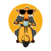 Lustiger Fuchs auf Roller Geschenke