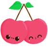 Kawaii cherries couple