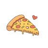 Cute Pizza and Heart Doodle