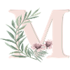 Bogstavet M med blomster