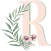 Letter R with flowers