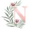 Letter N with flowers