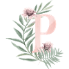 Letter P with flowers