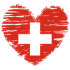 Suisse coeur drapeau blason