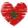 Cappotto della bandiera della bandiera del cuore del Marocco