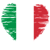 Italie coeur drapeau drapeau blason