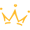 Crown sketch, isolated, yellow
