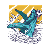 Whale plays soccer