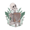 Skeleton with book in hand