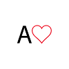 Lettre A avec coeur