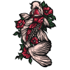 Koi Fish mit Rosen