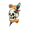 Dagger and Skull Tattoo