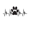 Paw heartbeat dog pet