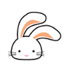 Cute rabbit with long ears
