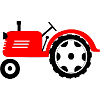 Ackerschlepper rote Landmaschine