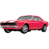 Retro bright red car