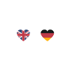 Angleterre allemagne drapeau coeur armoiries