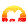 Samoyed sun sunrise silhouette