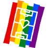 Football field with heart rainbow