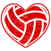 Love volleyball heart symbol
