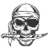 Skull with Knife