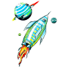 Fusée dans l'espace