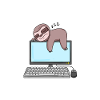 Lavoro su computer computer nerd pigro divertente
