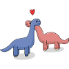 Long neck dinosaur pair