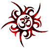 Czerwone OM, Om, Hindu Om, Symbol Om, Aum, OM