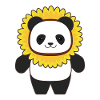 Panda with a sunflower