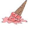 Eis fallen gelassen