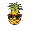 Cool pineapple with glasses