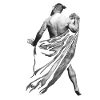 Man behind robe.