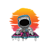 Astronaut, synthwave, Dj, music, gift