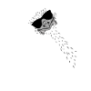 Ostrich ratite with glasses