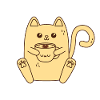 Cat drinking Coffee