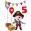 5 års pirat fødselsdag børn sjov gave