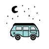 Van at night