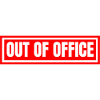 out of office schild rot