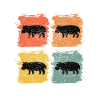 Hippopotame Retro Pop Art Cadeau