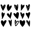 Beaucoup de petits cœurs noirs