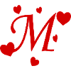 Letter M with hearts