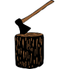 Ax and tree trunk