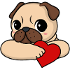 Mops mit Herz