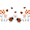 Ladybugs, flowers, happiness