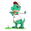 Cute dino as a golfer