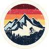 Retro Ridge Mountain Biker Silhouette