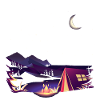 Camping night starry sky campfire