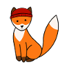 Comic Fuchs mit Beanie
