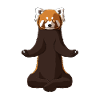 Méditer panda rouge
